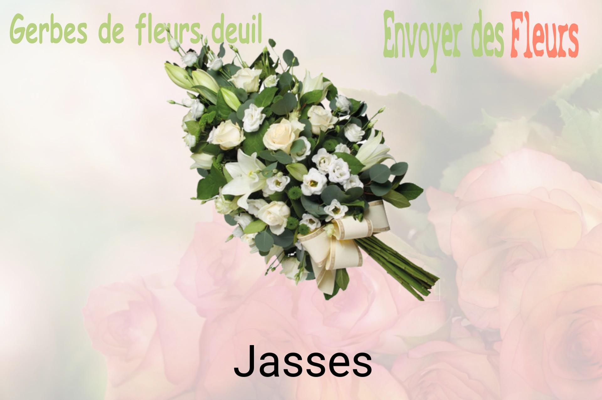 Gerbe de fleurs de deuil livrée à Jasses